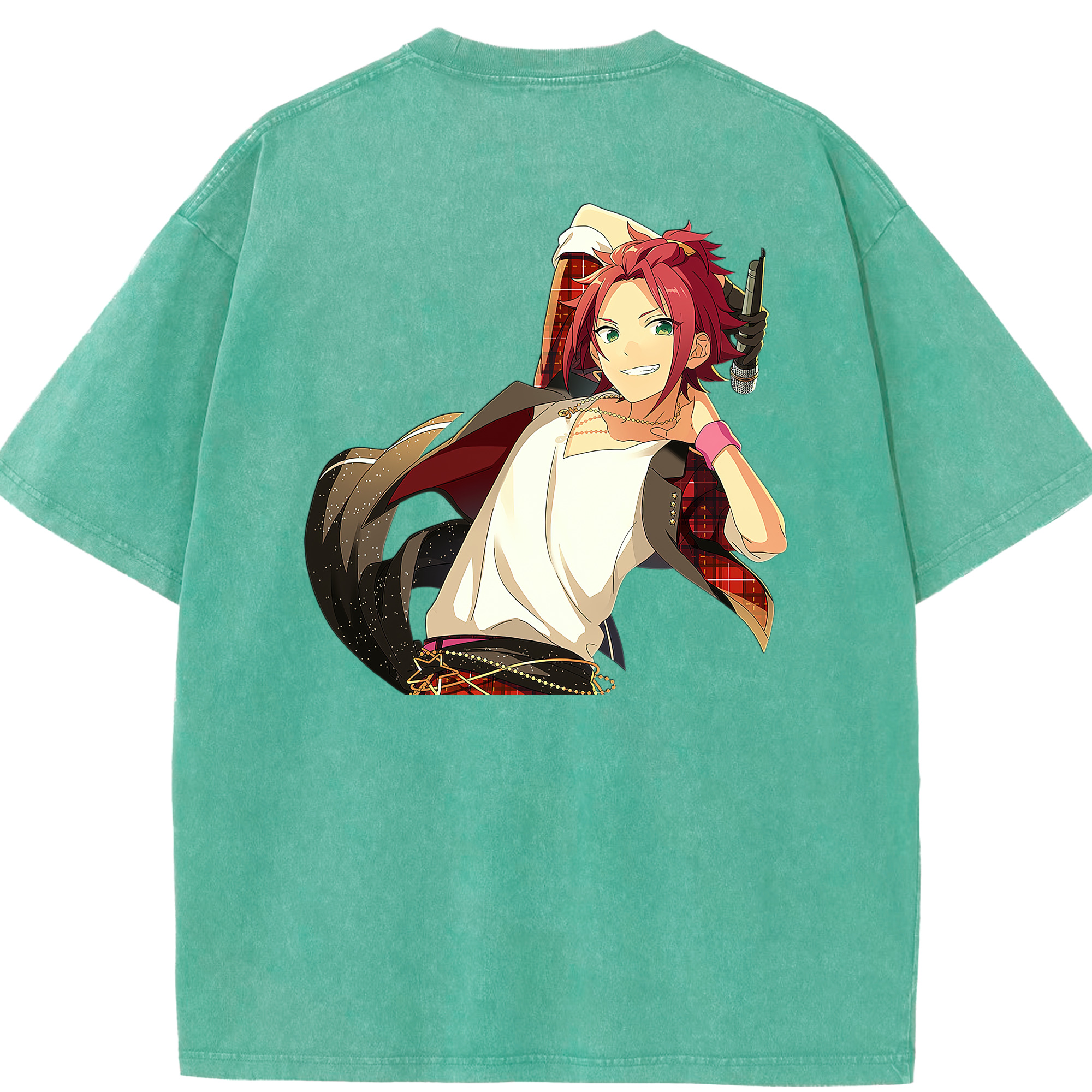 （画像用） あんさんぶるスターズ! Ensemble Stars 綿100% ヴィンテージ風 半袖Tシャツ（背面プリント）